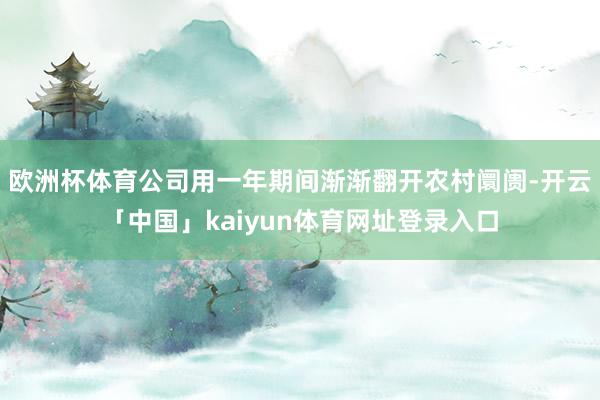 欧洲杯体育公司用一年期间渐渐翻开农村阛阓-开云「中国」kaiyun体育网址登录入口